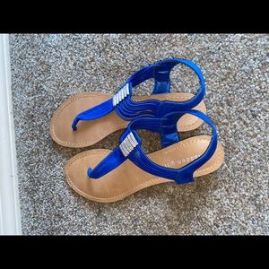 Madden Girl blue Rhinestone suede sandals